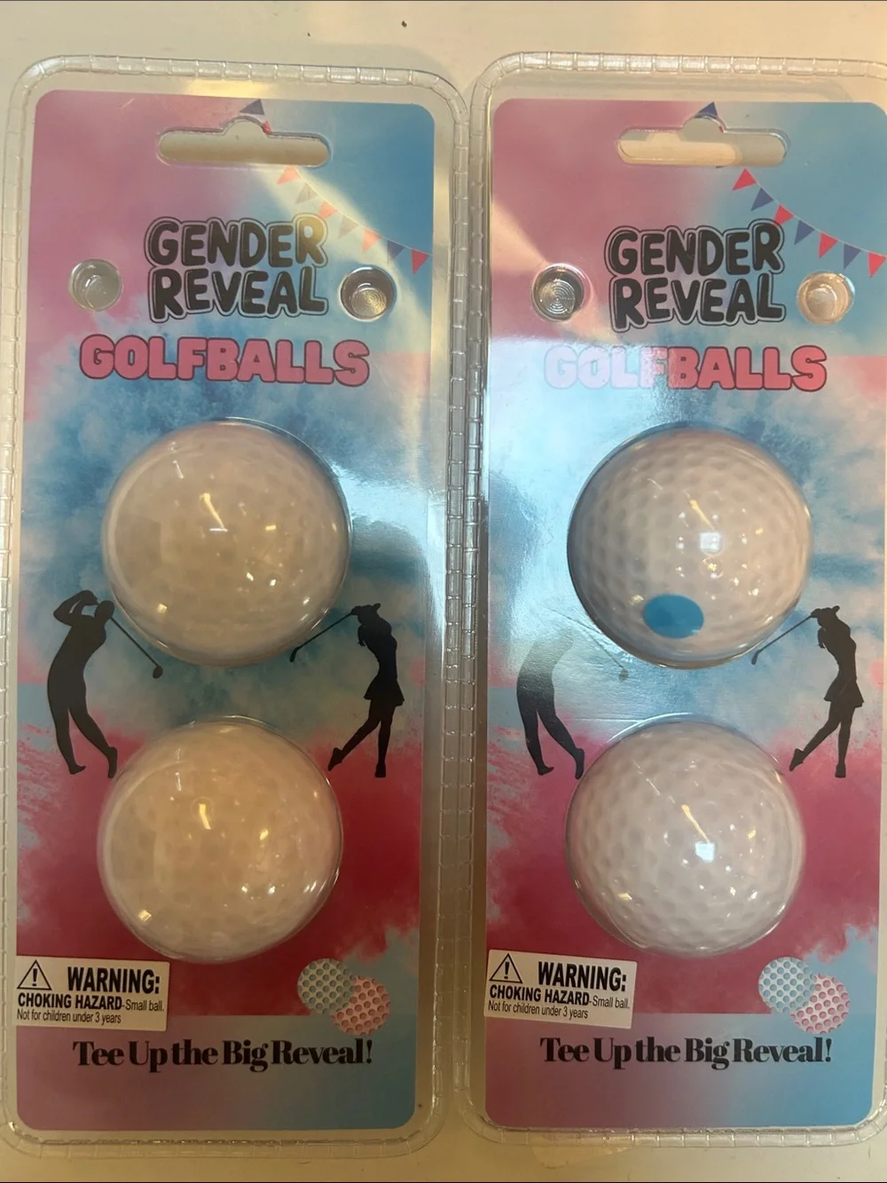 Gender Reveal Golf Balls - White with Blue Reveal - Unbranded